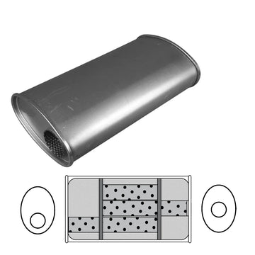 11" x 6" Oval, 20" Long, 2 1/4" Offset/Centre, Triflow (No Spigots) - Brixton 4x4 - Buy Online Now!